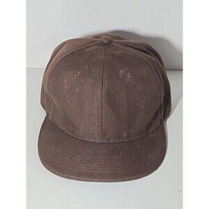 Premium Fits Fitted Hat Brown Size 7 5/8  Vented Holes Blank Used